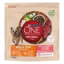 Purina One Mini Piel y Pelaje de Buey y Arroz pienso para perros